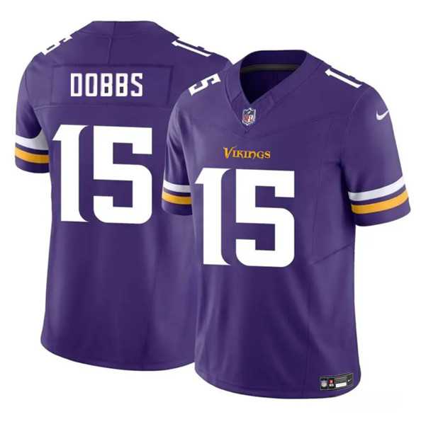 Men & Women & Youth Minnesota Vikings #15 Josh Dobbs Purple 2023 F.U.S.E. Vapor Untouchable Limited Jersey